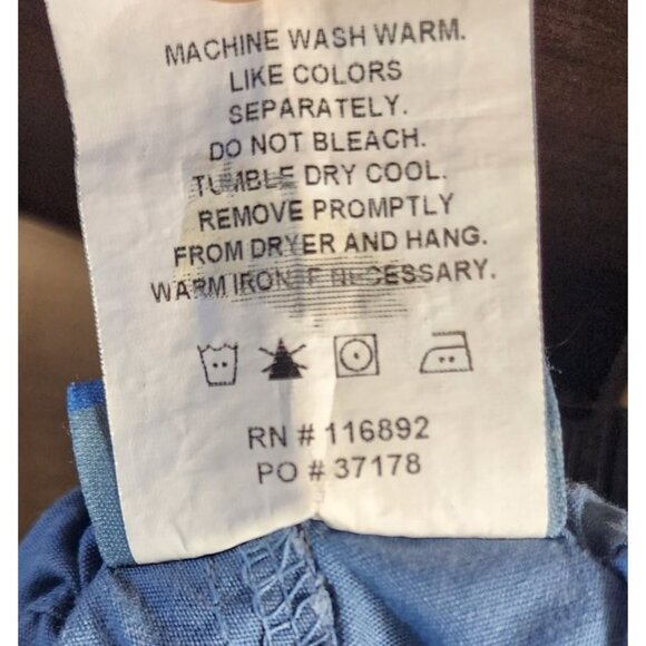 Butter-Soft Large Blue Scrub Pants with Elastic Waist, Drawstring - Picture 8 of 8